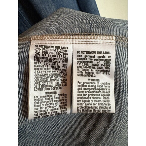 Dickies FR Workrite Denim Fire Resistant Garage Work Shirt ARC 9.3 NWOT Men SZ S - Picture 11 of 16